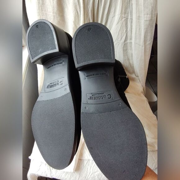 NWT La Canadienne Black Suede Riding Boots Women’s 6W – Quiet Luxury Waterproof - Picture 8 of 10